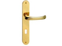 MANIGLIA RIO CON PLACCA IN OTTONE- - mm.70 foro normale - 2 paio