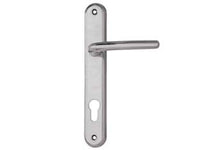 MANIGLIA VEGA CON PLACCA FORO YALE IN ZAMA FINIT. OTT. CROMO SATINATO- - mm.90 foro yale - 2 paio COTTALI