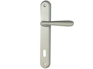 MANIGLIA GOCCIA CON PLACCA IN ZAMA FINITURA OTTONE CROMO SATINATO- - mm.90 foro normale - 1 paio