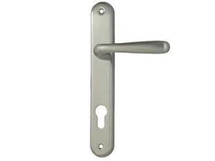 MANIGLIA GOCCIA PLACCA FORO YALE IN ZAMA FINIT. OTT. CROMO SATINATO- - mm.90 foro yale - 2 paio COTTALI