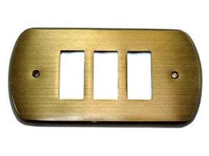 COPRINTERRUTTORI SVEDESE 3 POSTI IN OTTONE SATINATO FUME'- - in ottone satinato-fumè -