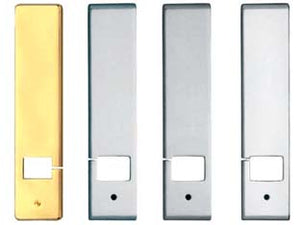 COPRIAVVOLGITORE RETTANGOLARE C/ TAGLIO LATERALE MODELLO EKO IN OTTONE  mm.53x240h. in ottone verniciato bianco