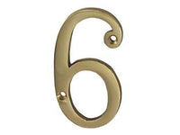 NUMERO CIVICO 6 INGLESE IN OTTONE LUCIDO - 5 pezzi