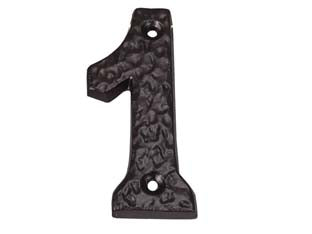 NUMERO CIVICO 1 IN FERRO NERO OPACO