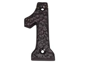 NUMERO CIVICO 1 IN FERRO NERO OPACO