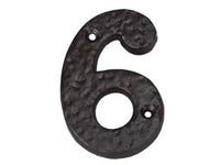 NUMERO CIVICO 6 IN FERRO NERO OPACO