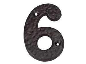 NUMERO CIVICO 6 IN FERRO NERO OPACO