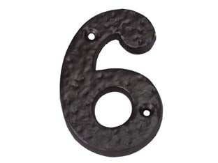 NUMERO CIVICO 6 IN FERRO NERO OPACO