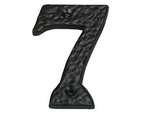 NUMERO CIVICO 7 IN FERRO NERO OPACO