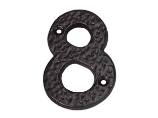 NUMERO CIVICO 8 IN FERRO NERO OPACO