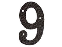 NUMERO CIVICO 9 IN FERRO NERO OPACO