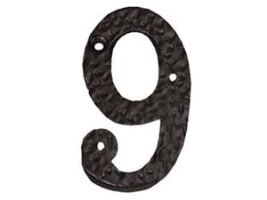 NUMERO CIVICO 9 IN FERRO NERO OPACO