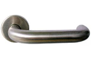 MEZZA MANIGLIA TUBOLARE AD U CON ROSETTA IN ACCIAIO INOX SATINATO