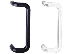 MANIGLIONE ZANCATO IN NYLON- - mm.333x146x84h. - interfori mm.300 col. bianco - 2 pezzi