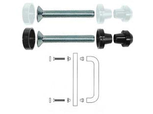 FISSAGGIO SINGOLO PER LEGNO-ALLUMINIO- - mm.300/350 in nylon colore nero - 2 pezzi