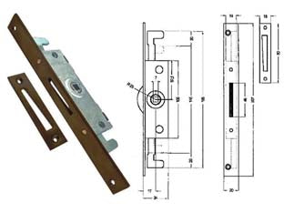 CREMONESE TRIPLICE CHIUSURA PER FINESTRA BORDO QUADRO BRONZATO- - entrata mm.17 - 10 pezzi MRCAS