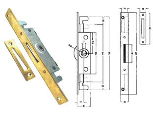CREMONESE TRIPLICE CHIUSURA PER FINESTRA BORDO QUADRO OTTONATO- - entrata mm.17 - 10 pezzi MRCAS