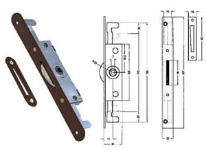 CREMONESE TRIPLICE CHIUSURA PER FINESTRA BORDO TONDO BRONZATO- - entrata mm.17 - 10 pezzi MRCAS