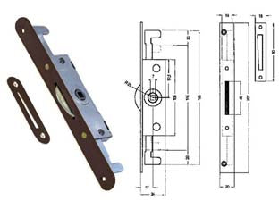 CREMONESE TRIPLICE CHIUSURA PER FINESTRA BORDO TONDO BRONZATO- - entrata mm.17 - 10 pezzi MRCAS