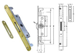CREMONESE TRIPLICE CHIUSURA PER FINESTRA BORDO TONDO OTTONATO- - entrata mm.17 - 10 pezzi MRCAS