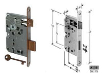 SERRATURA A BUSSOLA RIDOTTA DA INFILARE BORDO TONDO BRONZATO- - mm.50 bordo acciaio bronzato (B.00571.50.02) - 2 pezzi AGB