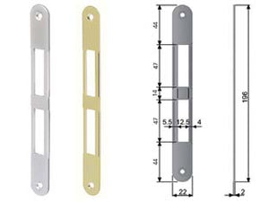 INCONTRI SERRTURA CENTRO CON CATENACCIO BORDO TONDO- - cromato opaco (B01000.01.34) - 5 pezzi AGB