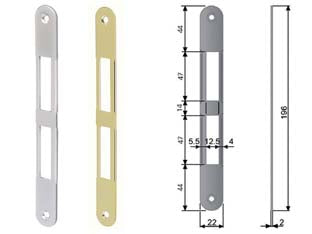 INCONTRI SERRTURA CENTRO CON CATENACCIO BORDO TONDO- - cromato opaco (B01000.01.34) - 5 pezzi AGB
