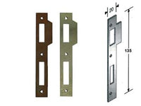 CONTROPIASTRA PER SERRATURA A BUSSOLA RIDOTTA BORDO QUADRO- - acciaio bronzato - 5 pezzi BONAITI