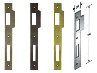 CONTROPIASTRA PER SERRATURA A BUSSOLA BORDO QUADRO- - acciaio ottonato - 5 pezzi BONAITI