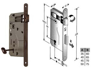 SERRATURA A BUSSOLA DA INFILARE BORDO TONDO BRONZATO  mm.45 bordo acciaio bronzato    BONAITI