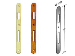 CONTROPIASTRA PER SERRATURA A BUSSOLA- - bordo tondo ferro ottonato - 5 pezzi BONAITI