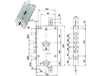 SERRATURA TRIPLICE APPLICARE SCROCCO DOPPIO CIL. EU. BLINDATE 50228  mm.63, interasse catenacci mm.28    CIPIERRE