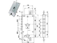 SERRATURA TRIPLICE APPLICARE SCROCCO DOPPIO CIL.EU. BLINDATE 50237  mm.63, interasse catenacci mm.37    CIPIERRE