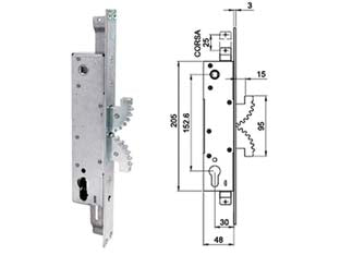 SERRATURA INF. TRIPL. BURKERLOCKS MONTANTI DOPPIO GANCIO C/QUAD. 4001  mm.30    CIPIERRE