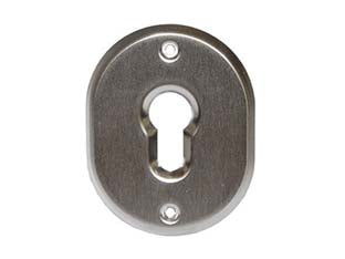 BOCCHETTA OVALE IN OTTONE CROMO SATINATO PER CILINDRI SAGOMATI 316L- - mm.70x90h. spessore mm.4 - 5 pezzi CIPIERRE