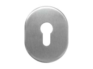 BOCCHETTA OVALE IN OTTONE CROMO SATINATO PER CILINDRI SAGOMATI 316L/SV- - mm.64x84h spessore mm.6 - 5 pezzi CIPIERRE