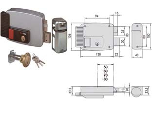 ELETTROSERRATURA PER PORTE LEGNO CON PULSANTE INTERNO 2 MANDATE 11670  mm.70 DX (11670701)    CISA