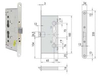 SERRATURA DA INFILARE ANTIPANICO PER PORTE TAGLIAFUOCO 56916  mm.65 (43110650)    CISA