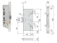 SERRATURA DA INFILARE ANTIPANICO PER PORTE TAGLIAFUOCO 43120  mm.65 (43120650)    CISA