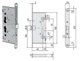 ELETTROSERRATURA DA INFILARE PER PORTE TAGLIAFUOCO ANTIPANICO 13110  mm.65 (13110650)    CISA