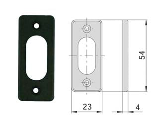 BOCCHETTA IN NYLON NERO PER CILINDRI OVALI 06027 01- - mm.23x54, spessore mm.4 (06027010) - 5 pezzi CISA