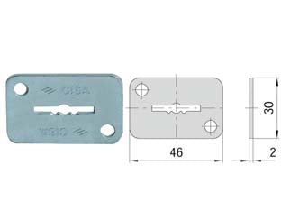BOCCHETTA IN ACCIAIO ZINCATO DOPPIA MAPPA 06124 02- - mm.46x30, spessore mm.2 (06124020) - 6 pezzi CISA