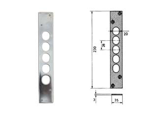 CONTROPIASTRA PER PORTE BLINDATE 06220  mm.35x230 spessore mm.3 (06220)    CISA