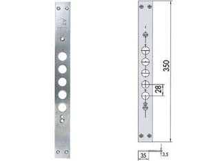 CONTROPIASTRA PER SERRATURE PORTE BLINDATE 06221 00  mm.35x350, spessore mm.3,5 (0622100)    CISA