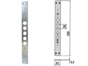 CONTROPIASTRA PER SERRATURE PORTE BLINDATE 06221 01  mm.35x350, spessore mm.3,5 (0622101)    CISA