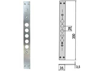 CONTROPIASTRA PER SERRATURE PORTE BLINDATE 06221 01  mm.35x350, spessore mm.3,5 (0622101)    CISA