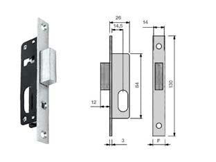SERRATURA DA INFILARE PER MONTANTI CIL. OVALE SOLO CATENACCIO N9140015  mm.14,5 (N9140015000)    CORNI