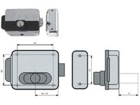 ELETTROSERRATURA CANCELLI REVERSIBILE FORO VARIABILE MULTIPLA 5011  mm.5070 (5011/1Z)    CORNI