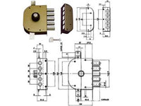 SERRATURA TRIPLICE DA APPLICARE CON POMOLO SENZA SCROCCO A POMPA 3200P  mm.60 DX (3200P02)    CR
