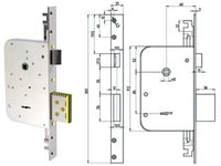 SERRATURA TRIPLICE INFILARE DOPPIA MAPPA CON SCROCCO REVERSIBILE 8000  chiave mm.72 (800001)    CR